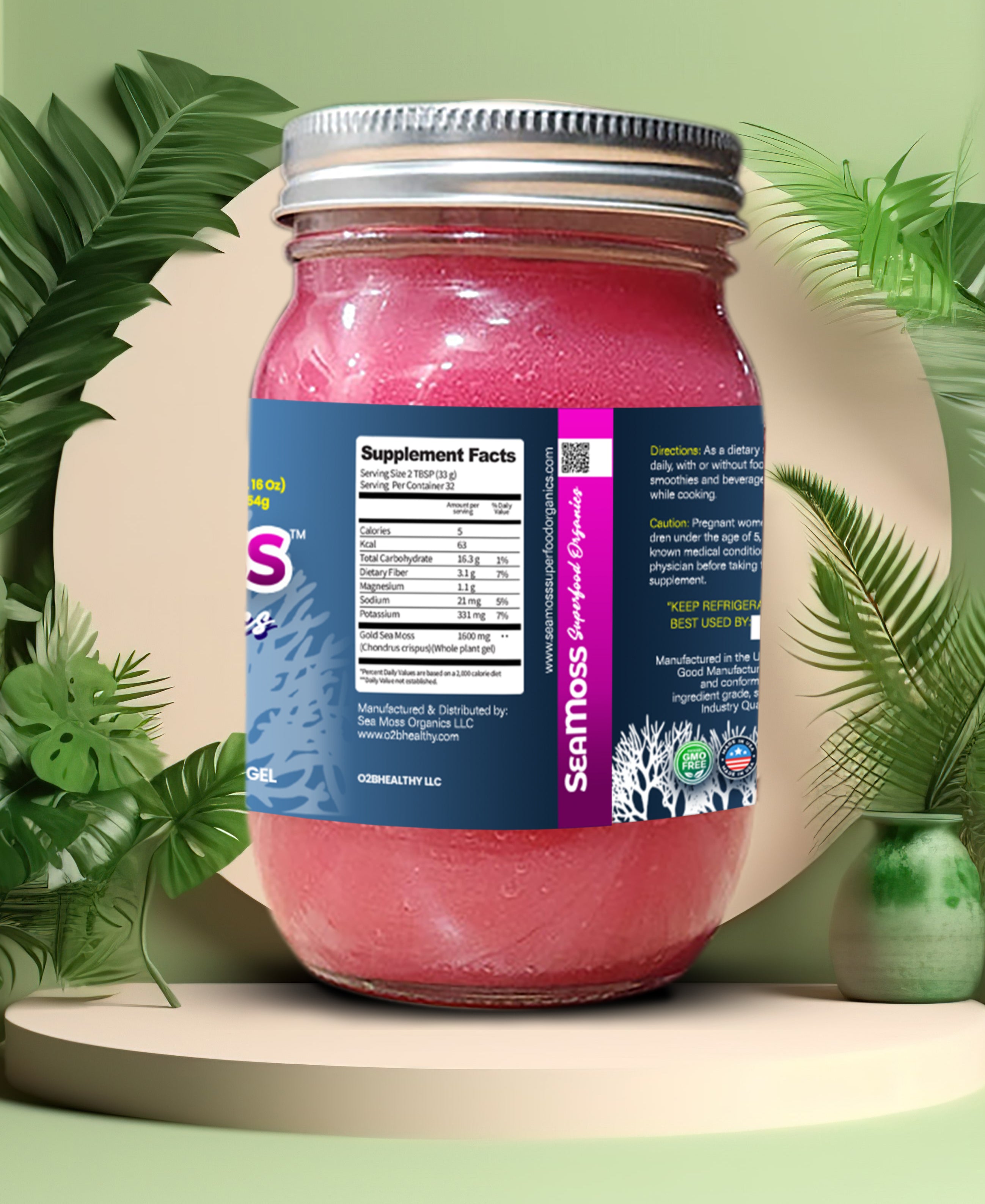 Super Wildcrafted Sea Moss and Prickly Pear Fruit Gel