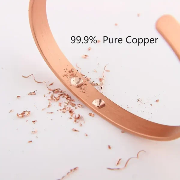 Pure Copper Magnetic Cuff Bracelet for Men Women, with 6pcs 3000Gauss-Magnets Adjustable Jewelry Gifts - Image 5